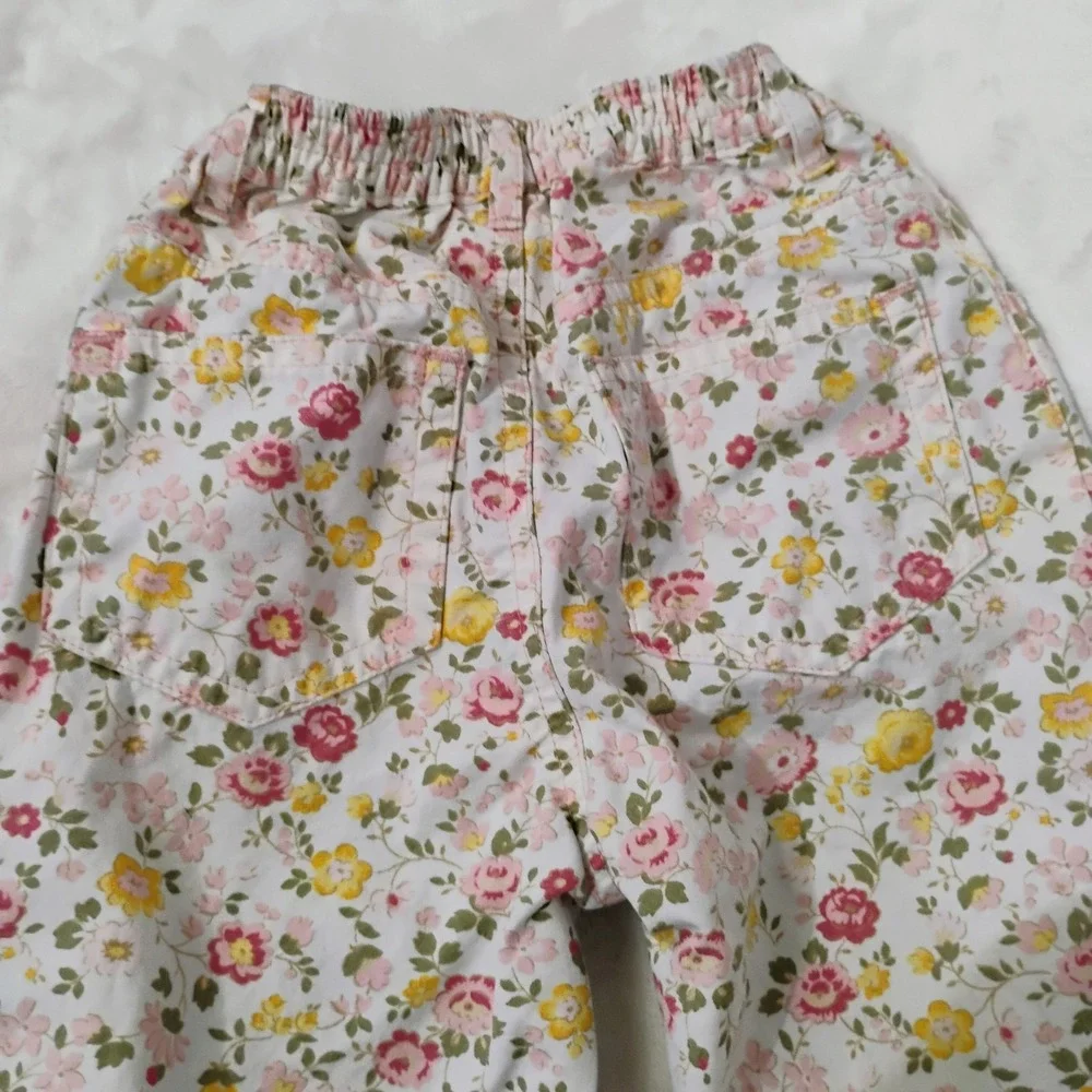 Vtg Baby Gap Sz‎ 2 Floral Flare Leg Pants Jeans 2T Cotton All Over Flower AOP